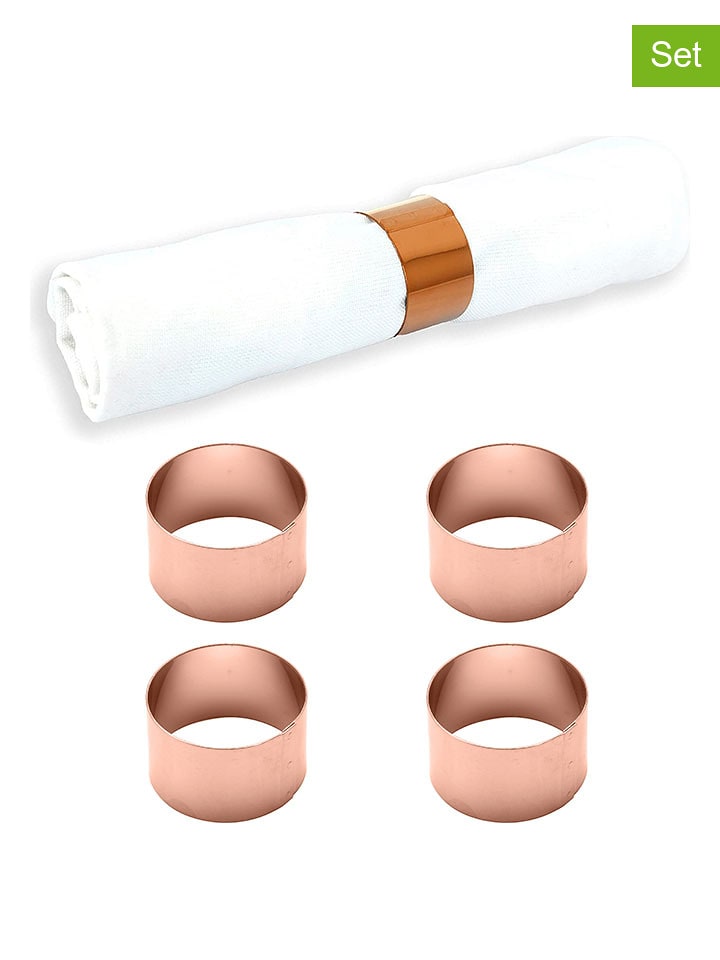 Echtwerk Obręcze (4 szt.) "Rund" w kolorze miedzianym na serwetki - Ø 4 cm rozmiar: onesize