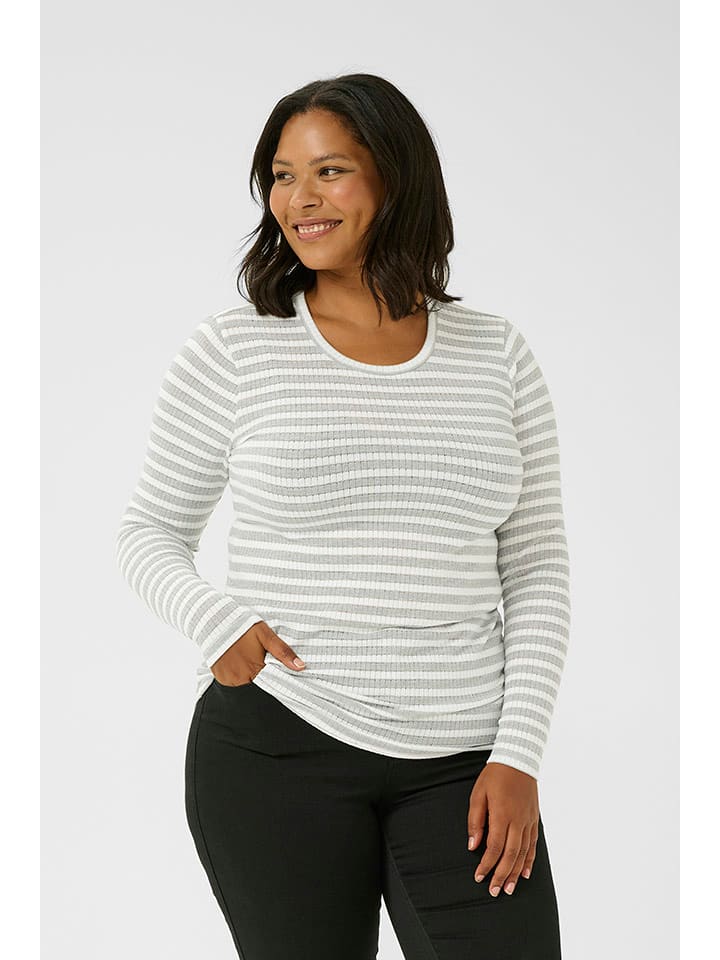 Kaffe Koszulka w kolorze jasnoszaro-białym rozmiar: XL