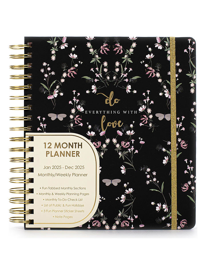 Tri-Coastal Design Planer roczny w kolorze czarnym - 23,5 x 23 cm rozmiar: onesize