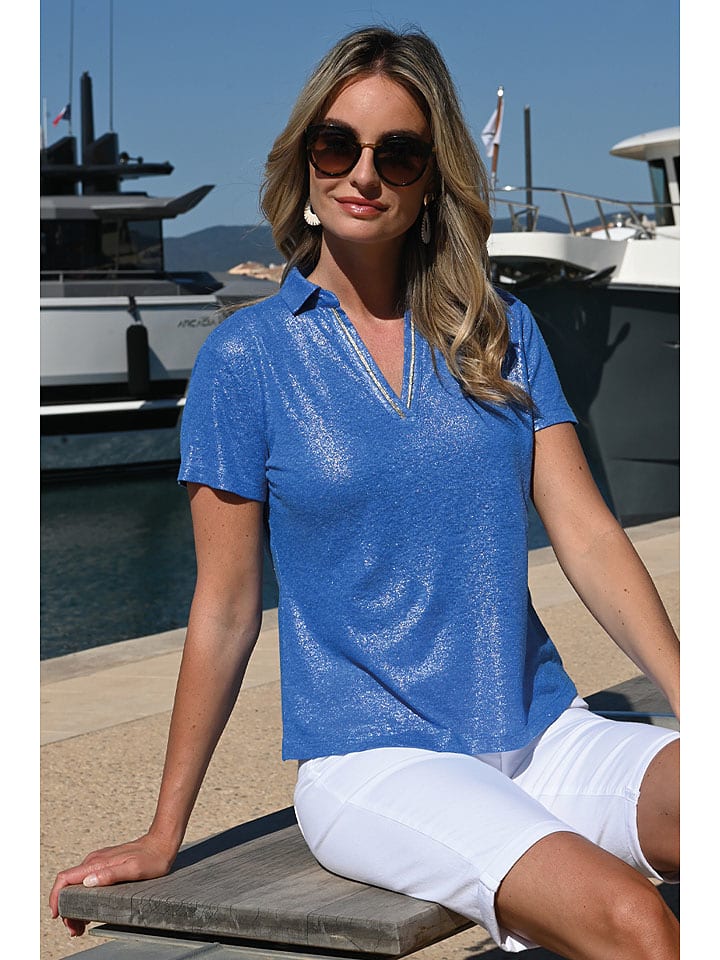 Bleu d'Azur Koszulka "Robin" w kolorze niebieskim rozmiar: 40