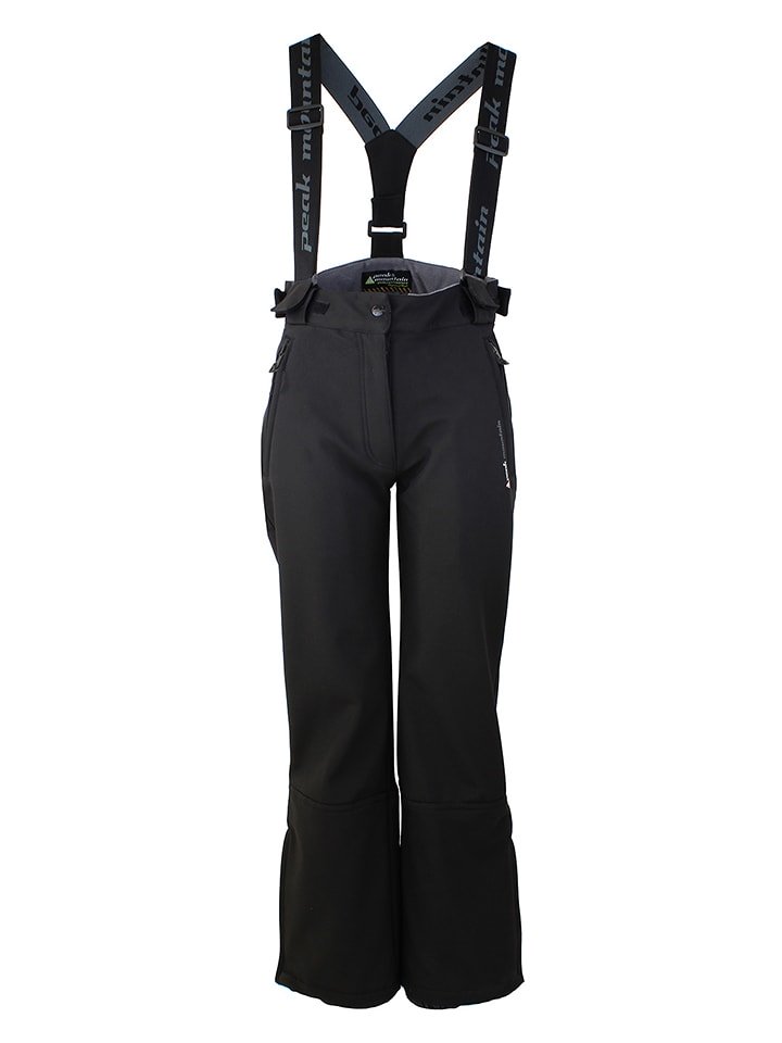 Peak Mountain Softshellowe spodnie narciarskie w kolorze czarnym rozmiar: 140