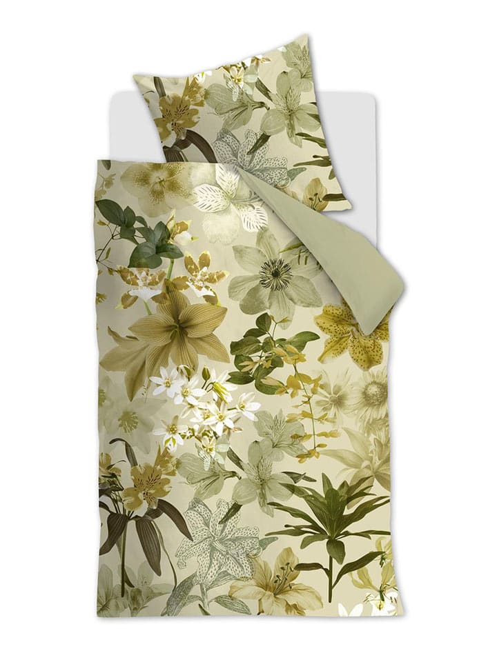 Beddinghouse Komplet pościeli satynowej "Kiley" w kolorze zielonym rozmiar: 260x200/220 cm