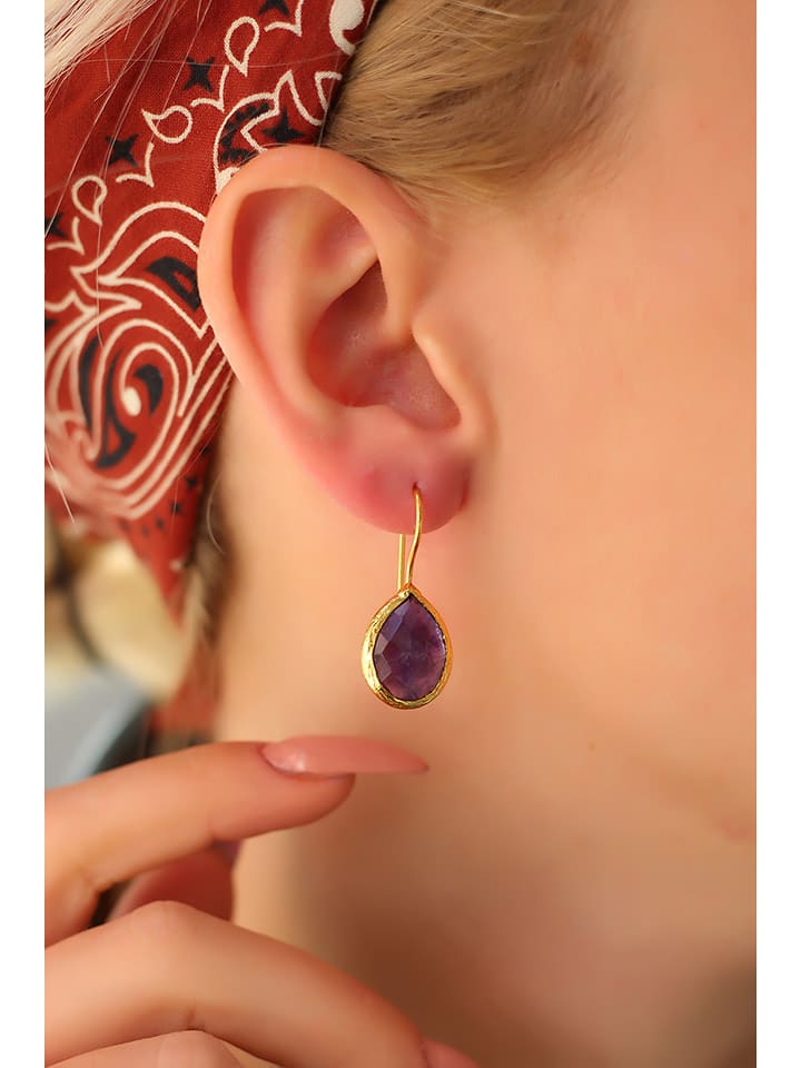 Pierres delicates Pozłacane kolczyki z ametystami rozmiar: onesize