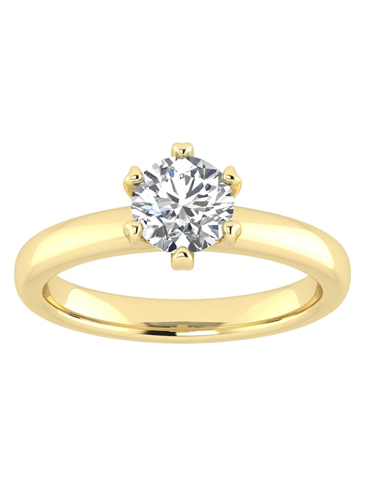 Diamonds lab grown Złoty pierścionek z diamentami rozmiar: 50