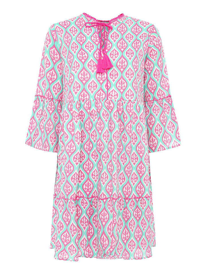 Zwillingsherz Sukienka w kolorze turkusowo-różowym rozmiar: L/XL