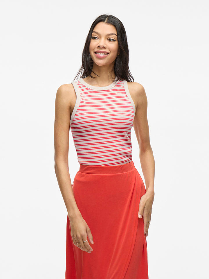 Vila Top "Sola" w kolorze biało-czerwonym rozmiar: XS