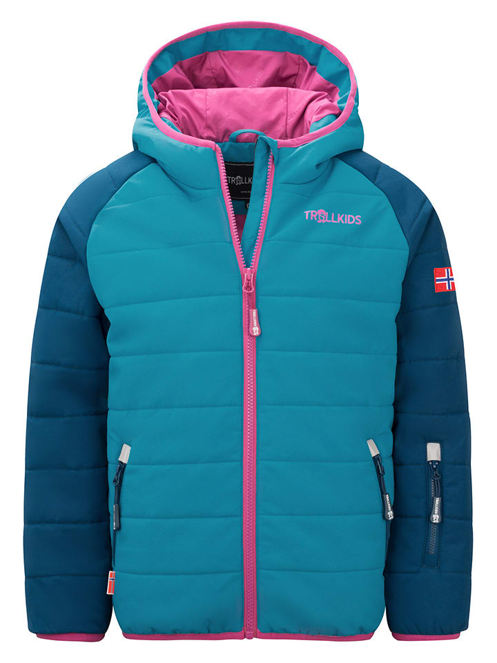 Trollkids Kurtka narciarska "Hafjell" w kolorze turkusowym rozmiar: 140