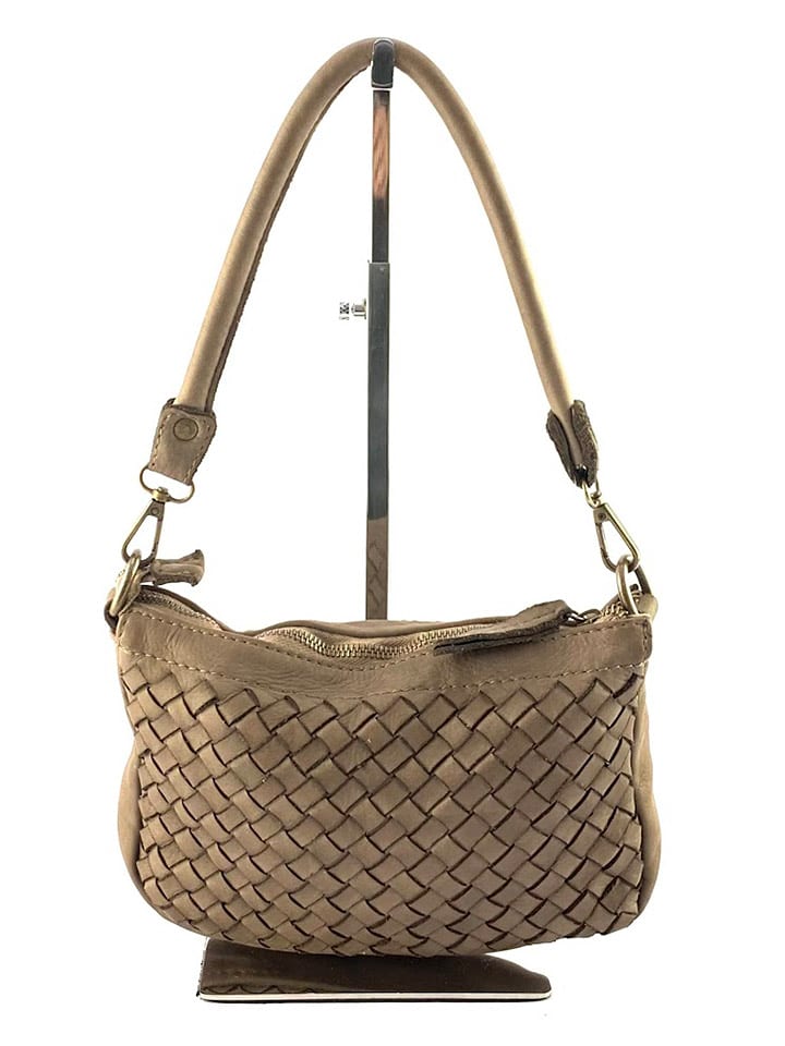 Amara Skórzana torebka "Boris" w kolorze szarobrązowym - 24 x 16 x 7 cm rozmiar: onesize