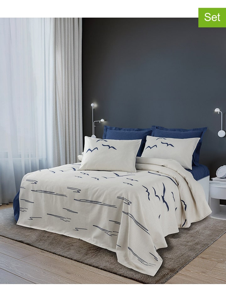 Elizabed 3-częściowy zestaw satynowy w kolorze białym rozmiar: 140x220 cm