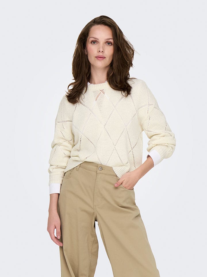 ONLY Sweter w kolorze kremowym rozmiar: S