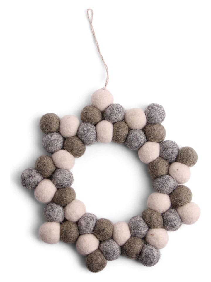 Gry & Sif Zawieszka dekoracyjna "Ball Star" w kolorze szaro-białym - Ø 17 cm rozmiar: onesize