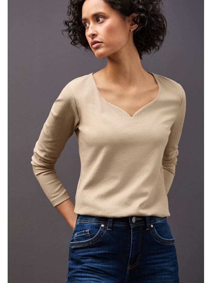 Street One Koszulka w kolorze beżowym rozmiar: 38