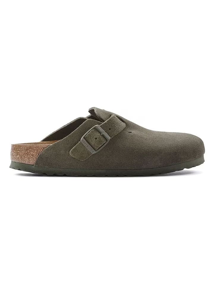 Birkenstock Skórzane chodaki "Boston Leve" w kolorze khaki rozmiar: 44