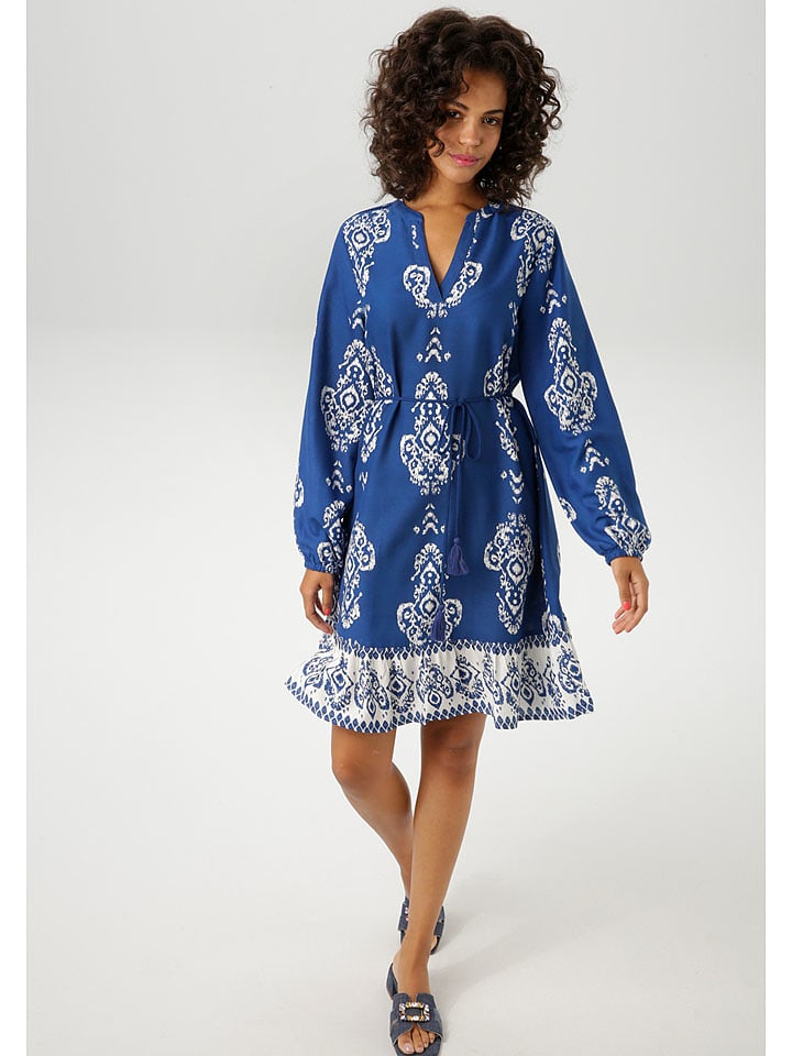 Aniston Sukienka w kolorze niebiesko-białym rozmiar: 38