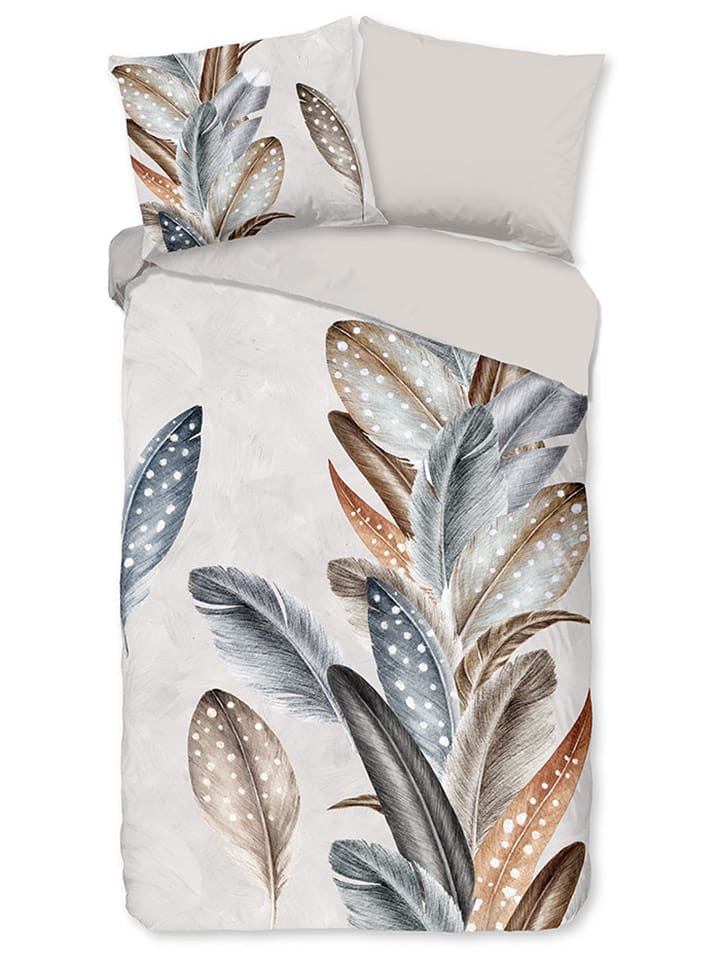 Good Morning Komplet pościeli flanelowej "Eina" w kolorze beżowym rozmiar: 140x220 cm