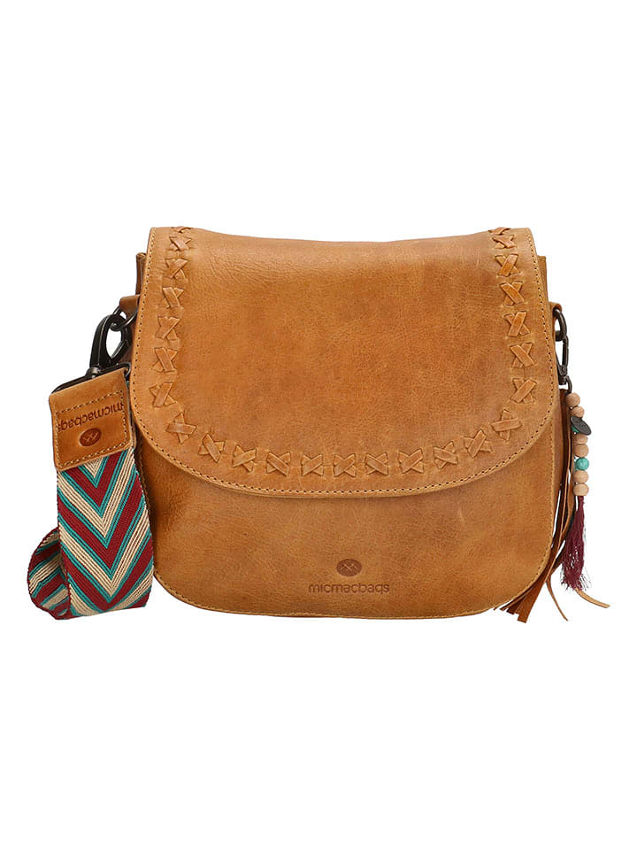 micmacbags Skórzana torebka w kolorze karmelowym - 24 x 22 x 9 cm rozmiar: onesize