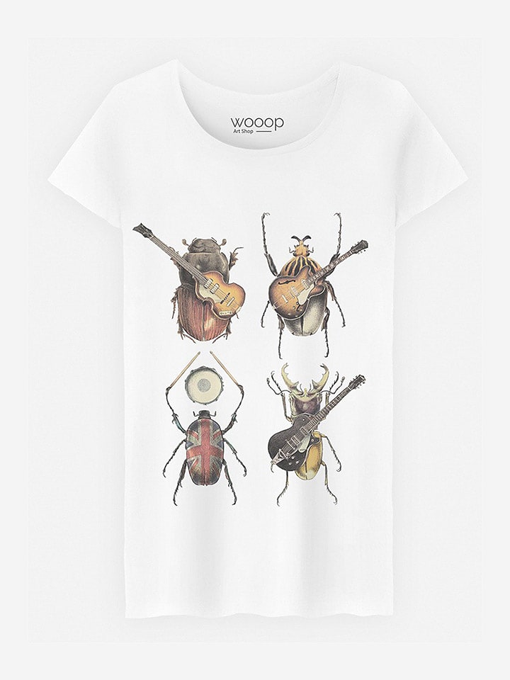WOOOP Koszulka "Beetles" w kolorze białym rozmiar: XL