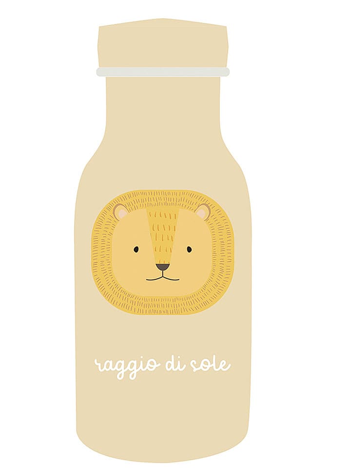 Villa d´Este Butelka termiczna "Lion" w kolorze kremowo-żółtym - 420 ml rozmiar: onesize