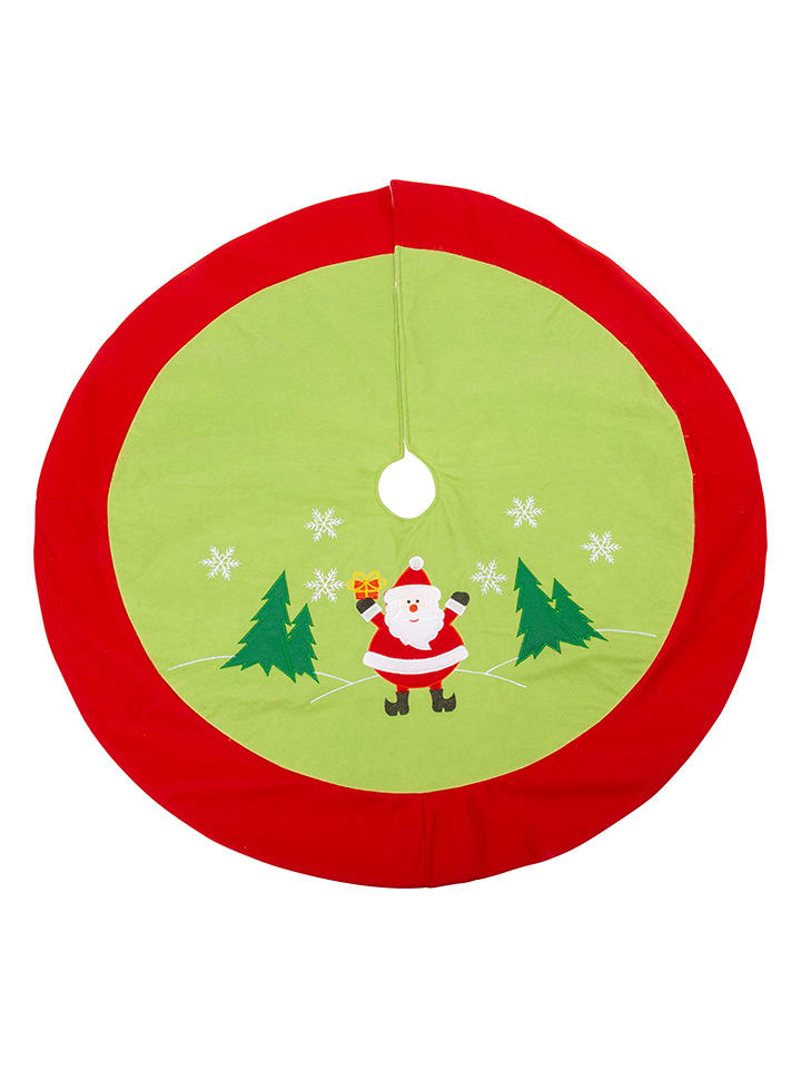 small foot Dywan "Santa" w kolorze zielono-czerwonym pod choinkę - Ø 92 cm rozmiar: onesize