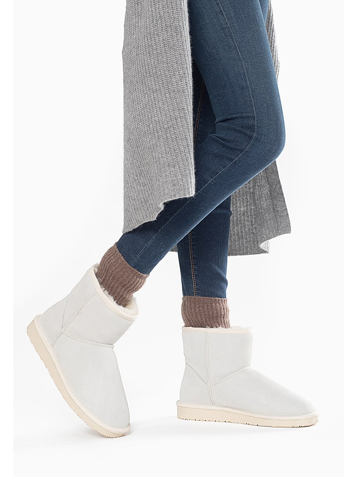 Gooce Skórzane botki zimowe "Thimble" w kolorze białym rozmiar: 40