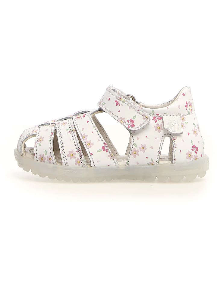 Naturino Skórzane półsandały "See" w kolorze białym rozmiar: 22