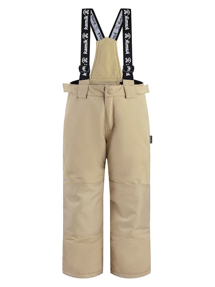 Kamik Spodnie narciarskie "Harper" w kolorze beżowym rozmiar: 152