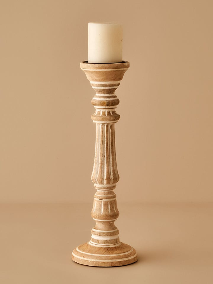 BELLA MAISON Świecznik "Esta" w kolorze beżowym - wys. 40 cm rozmiar: onesize