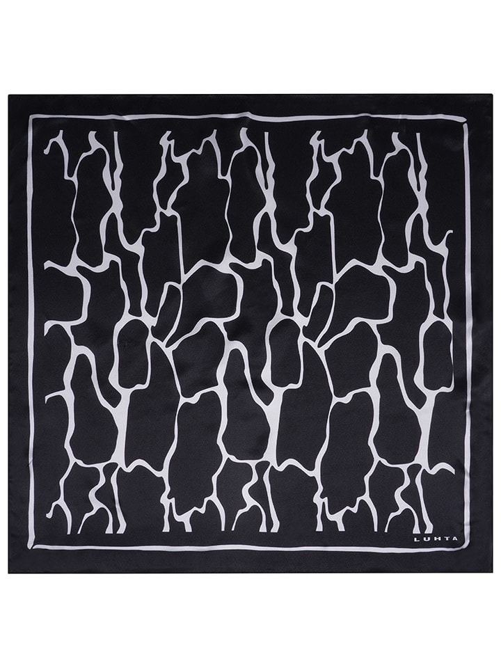 LUHTA Jedwabny szal "Nakolinna" w kolorze czarno-białym - 53 x 53 cm rozmiar: onesize