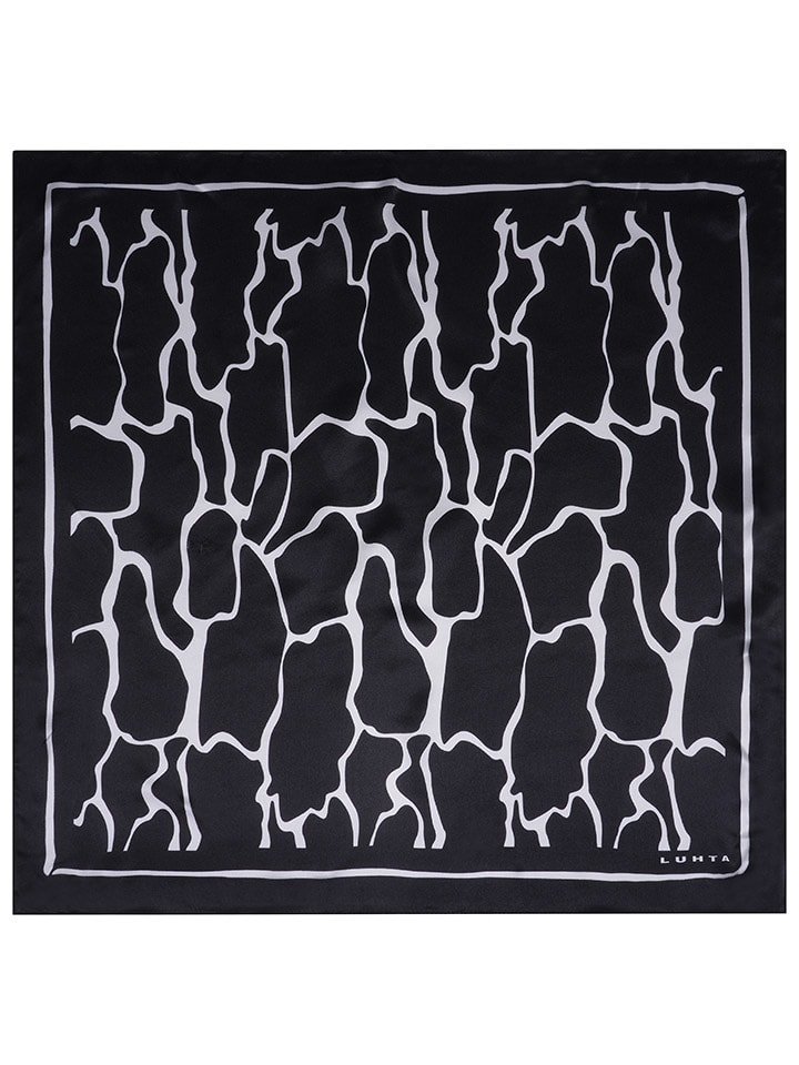 LUHTA Jedwabny szal "Nakolinna" w kolorze czarno-białym - 53 x 53 cm rozmiar: onesize