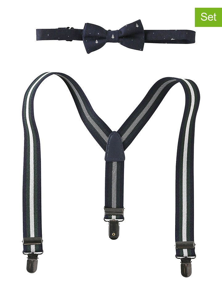 vertbaudet 2-częściowy zestaw w kolorze granatowo-białym rozmiar: 110-128