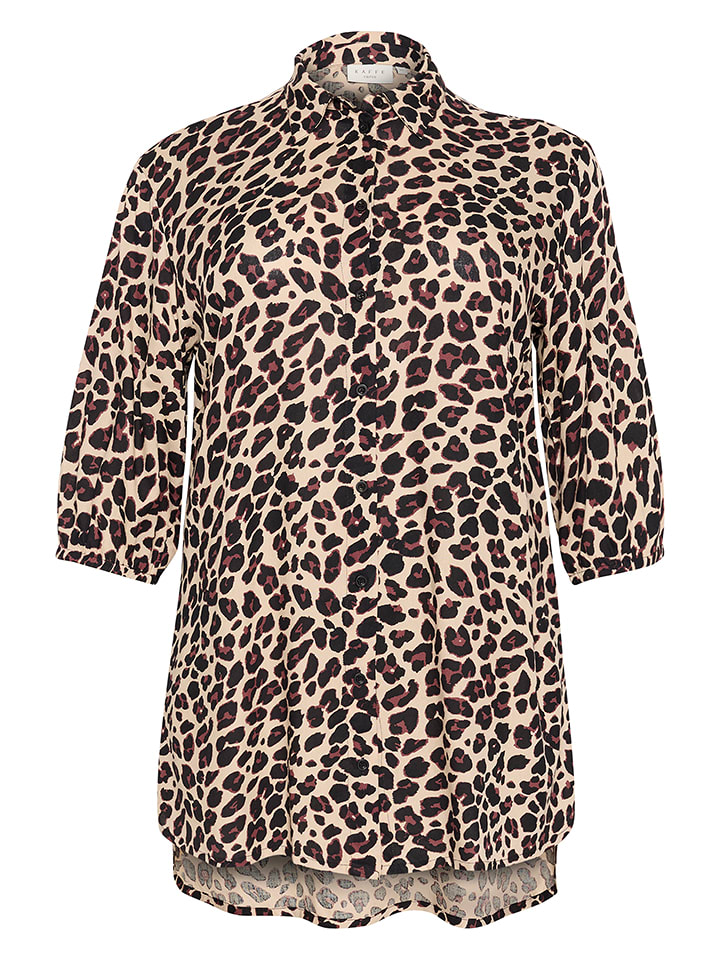 Kaffe Bluzka w kolorze beżowo-czarnym rozmiar: 42