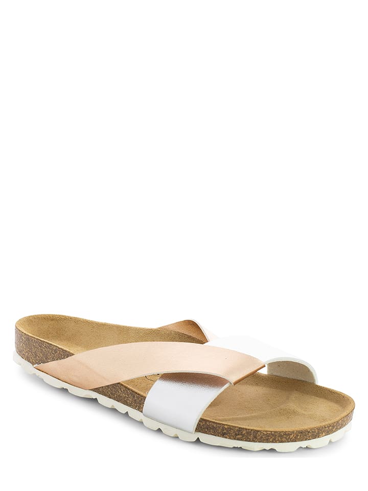 Sunbay Klapki "Rita" w kolorze srebrno-złotym rozmiar: 38