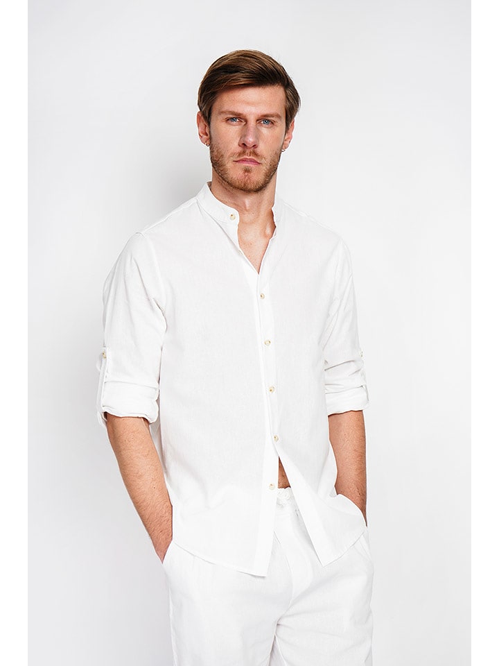 Secret du Lin Lniana koszula w kolorze białym rozmiar: 50