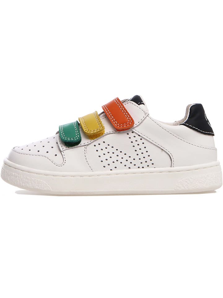 Naturino Skórzane sneakersy "Theral" w kolorze białym rozmiar: 36