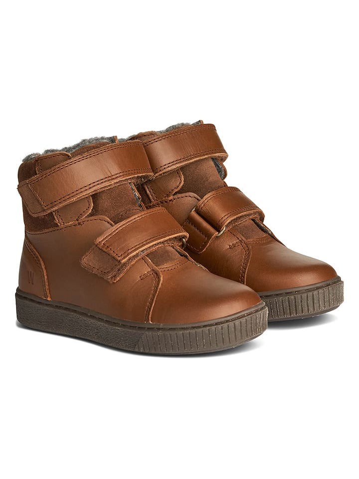 Wheat Skórzane botki zimowe "Van" w kolorze jasnobrązowym rozmiar: 30