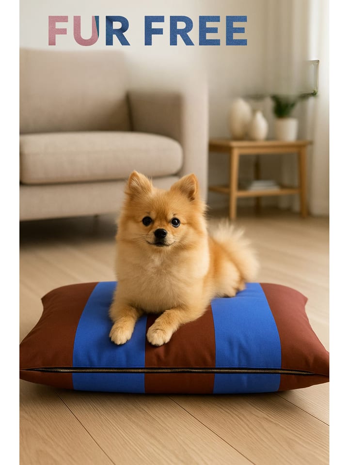 Paws&Whiskers Legowisko "Fur Free" w kolorze niebiesko-brązowym dla zwierząt rozmiar: 70x50x10 cm