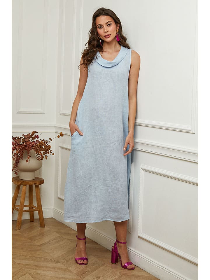La Compagnie Du Lin Lniana sukienka "Imenn" w kolorze błękitnym rozmiar: M