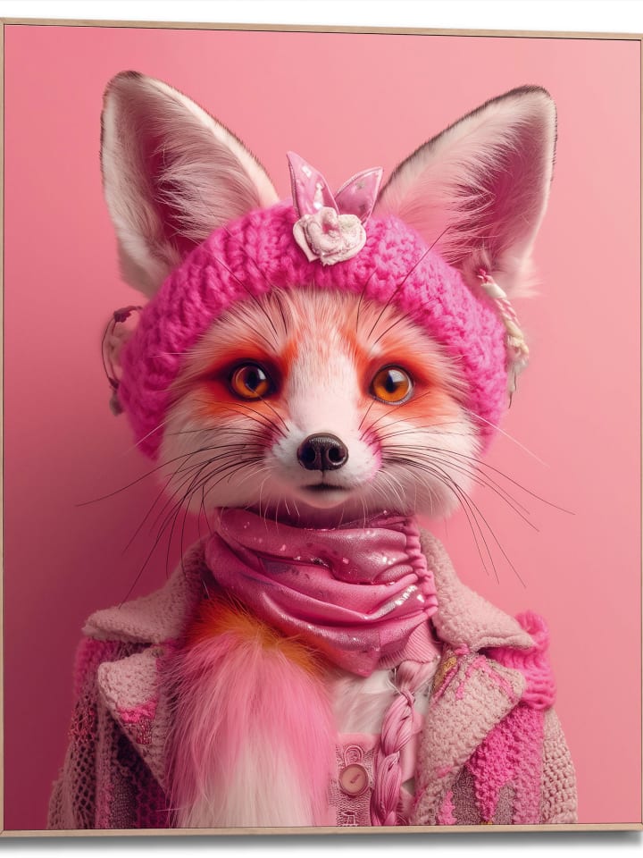 Orangewallz Druk artystyczny "Foxy Fox" w ramce rozmiar: 40x50 cm