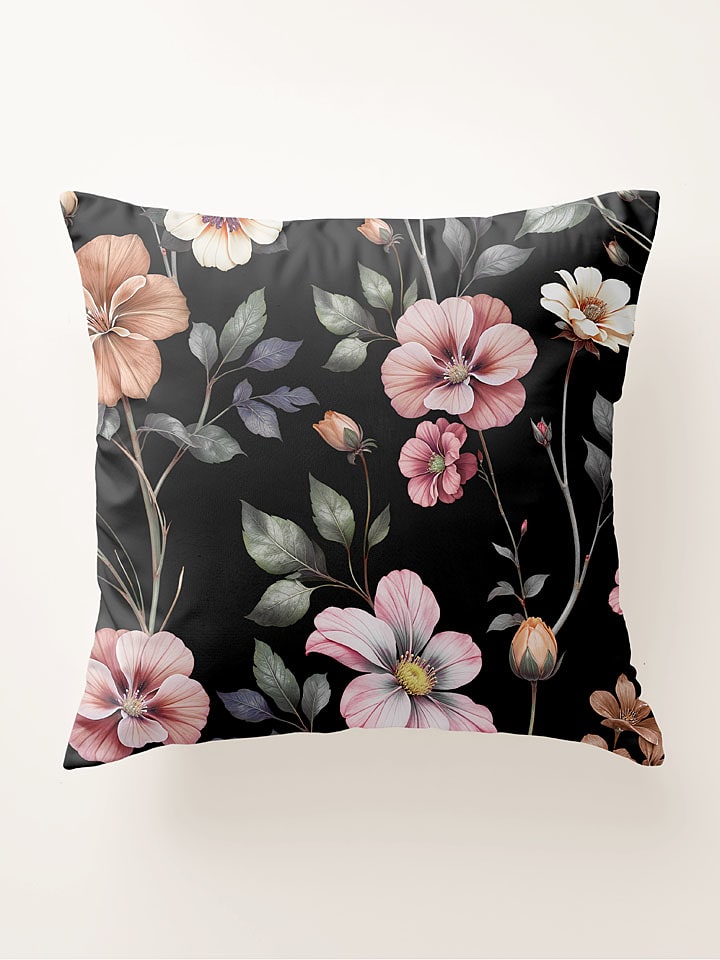 Pierre Cardin Perkalowa poszewka w kolorze czarno-jasnoróżowym na poduszkę rozmiar: 65x65 cm