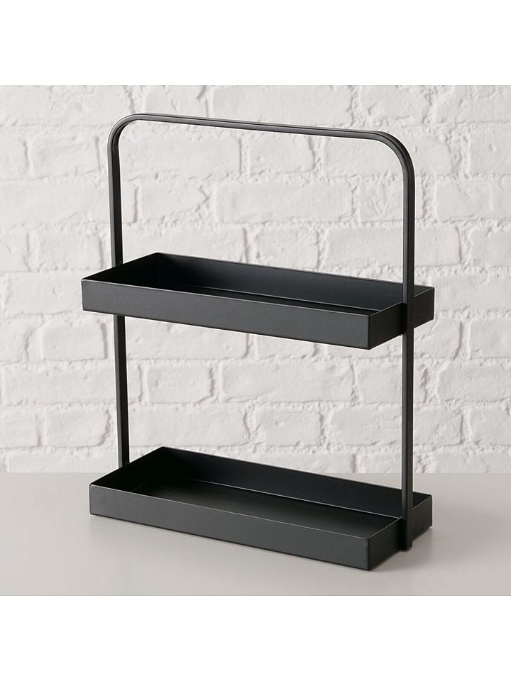 Boltze Etażerka "Jago" w kolorze czarnym - 31,5 x 38,4 x 13,4 cm rozmiar: onesize