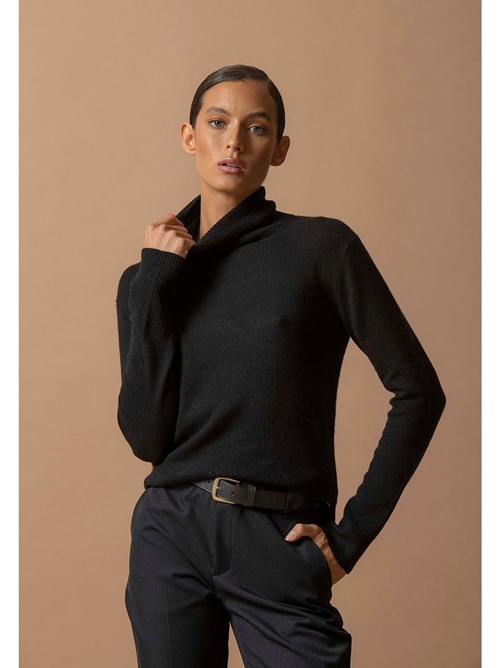 Perfect Cashmere Kaszmirowy golf "Tracy" w kolorze czarnym rozmiar: M