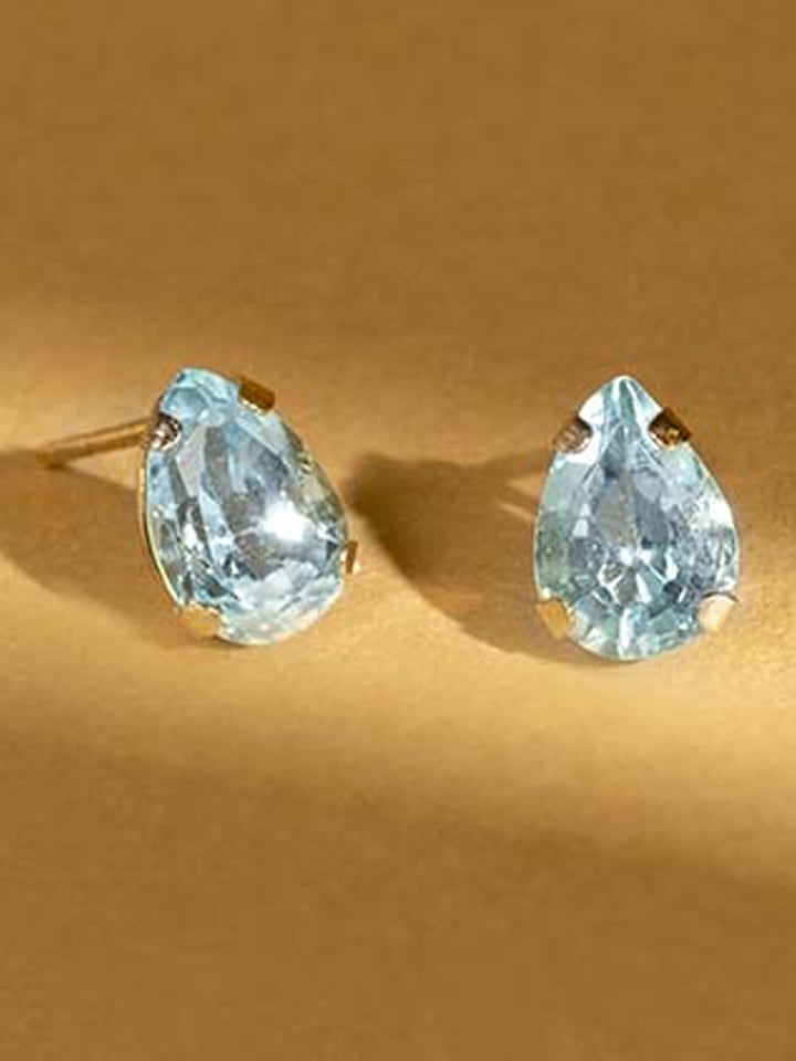 L instant d Or Złote kolczyki-wkrętki "Duo Citrine et Topaze" z topazami rozmiar: onesize