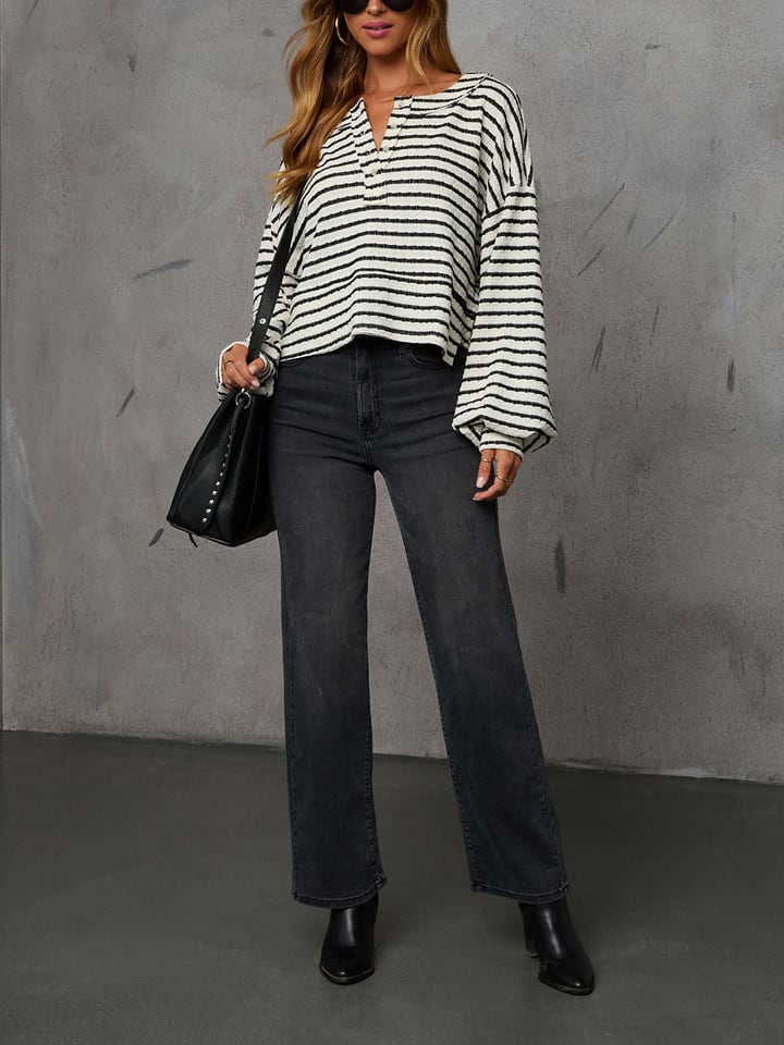 Milan Kiss Sweter w kolorze kremowo-czarnym rozmiar: L