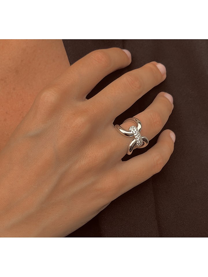 Eclat d'Argent Srebrny pierścionek z cyrkoniami rozmiar: 50