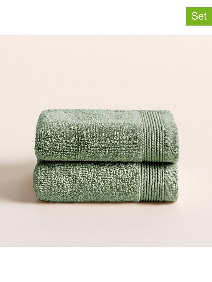 Pierre Cardin Ręczniki (2 szt.) "Harmony" w kolorze zielonym dla gości rozmiar: 30x50 cm