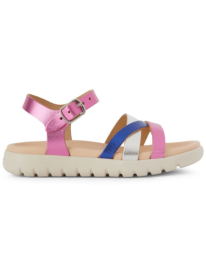 Geox Skórzane sandały "Soleima" w kolorze jasnoróżowo-niebieskim rozmiar: 31