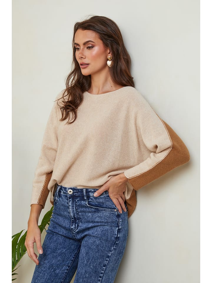 Joséfine Sweter "Dorog" w kolorze beżowo-jasnobrązowym rozmiar: L