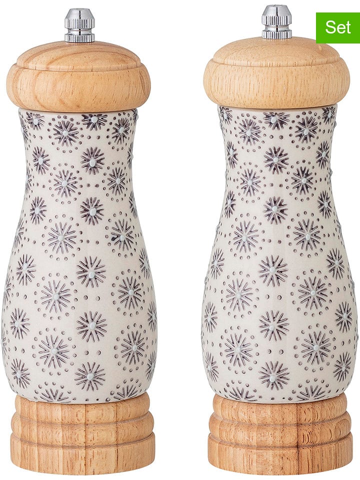 Bloomingville 2-częściowy zestaw "Elsa" w kolorze beżowo-jasnobrązowym - wys. 11 x Ø 6 cm rozmiar: onesize