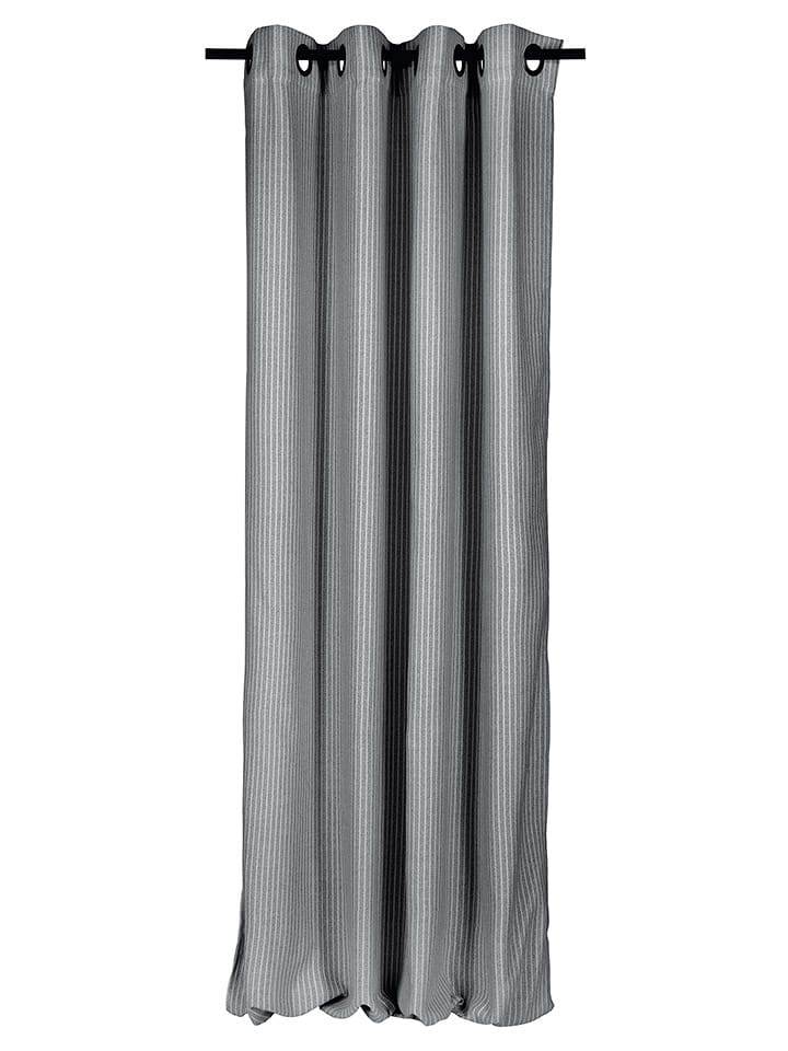 ESPRIT Zasłona "Fun" w kolorze szaro-białym z oczkami rozmiar: 140x250 cm