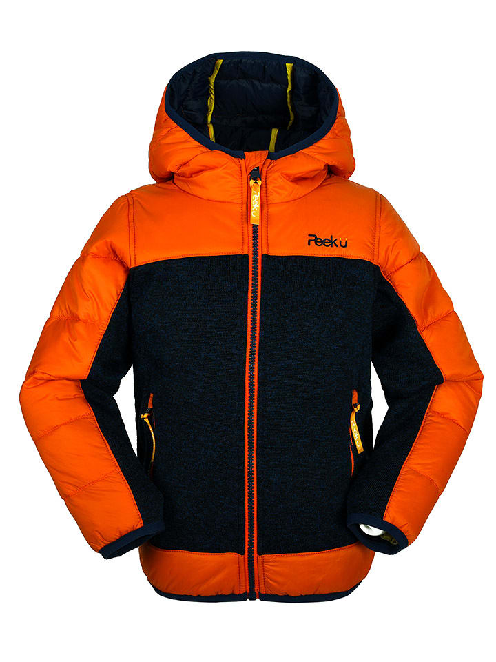 Peek U Kurtka hybrydowa "Lynx" w kolorze pomarańczowo-granatowym rozmiar: 104